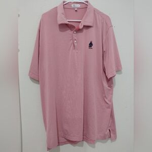 Peter Millar Red White Striped Polo GOLF Shirt 1902 XL